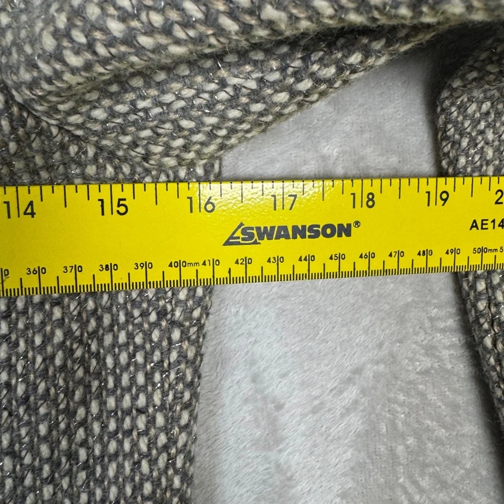 Talbots Petites 4P Gray Tweed Wool Blend Jacket‎ Career Moto Zip Front Metallic